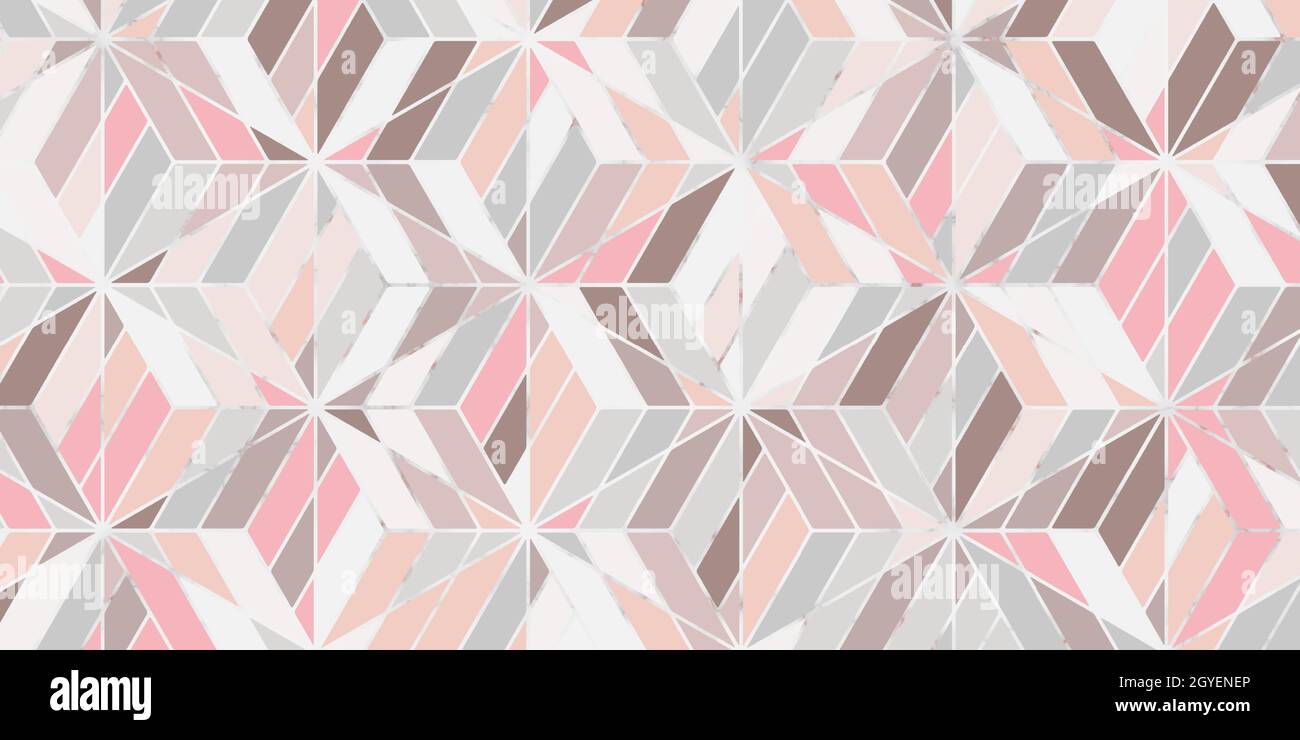 Geometrisches Muster mit Dreieck Streifen polygonale Form elegant von rosa Hintergrund und Marmor Textur Stock Vektor