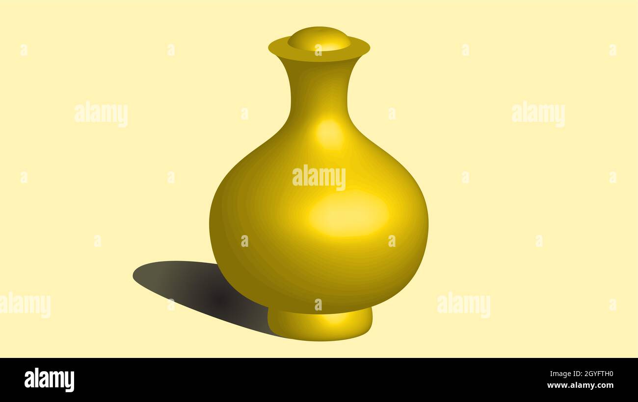 Golden Base-Abbildung. Leere Vase, Stockillustration Stockfoto