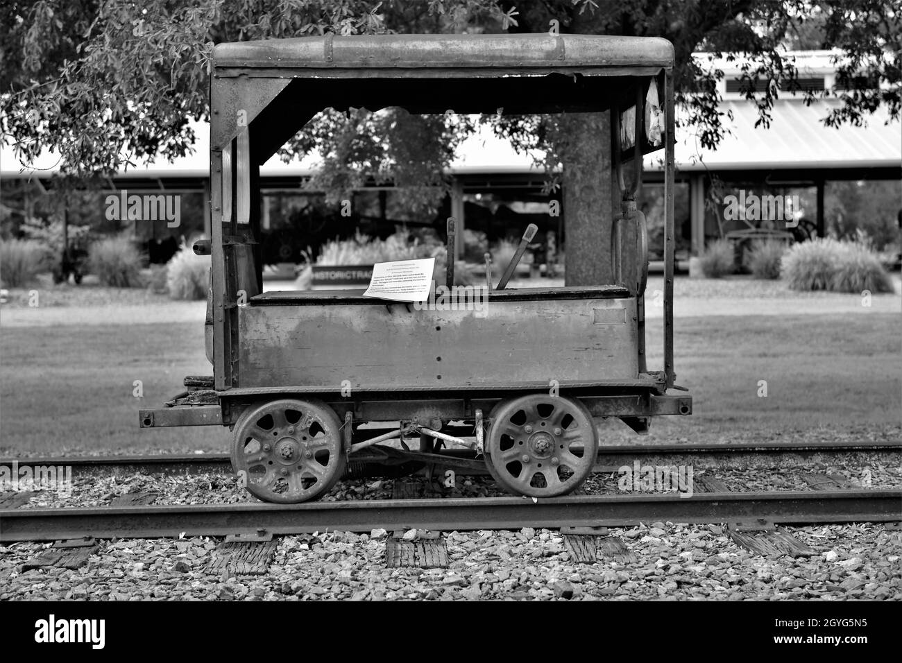 Eisenbahnwaggon, gebaut von Fairway Railway Motors Inc Stockfoto