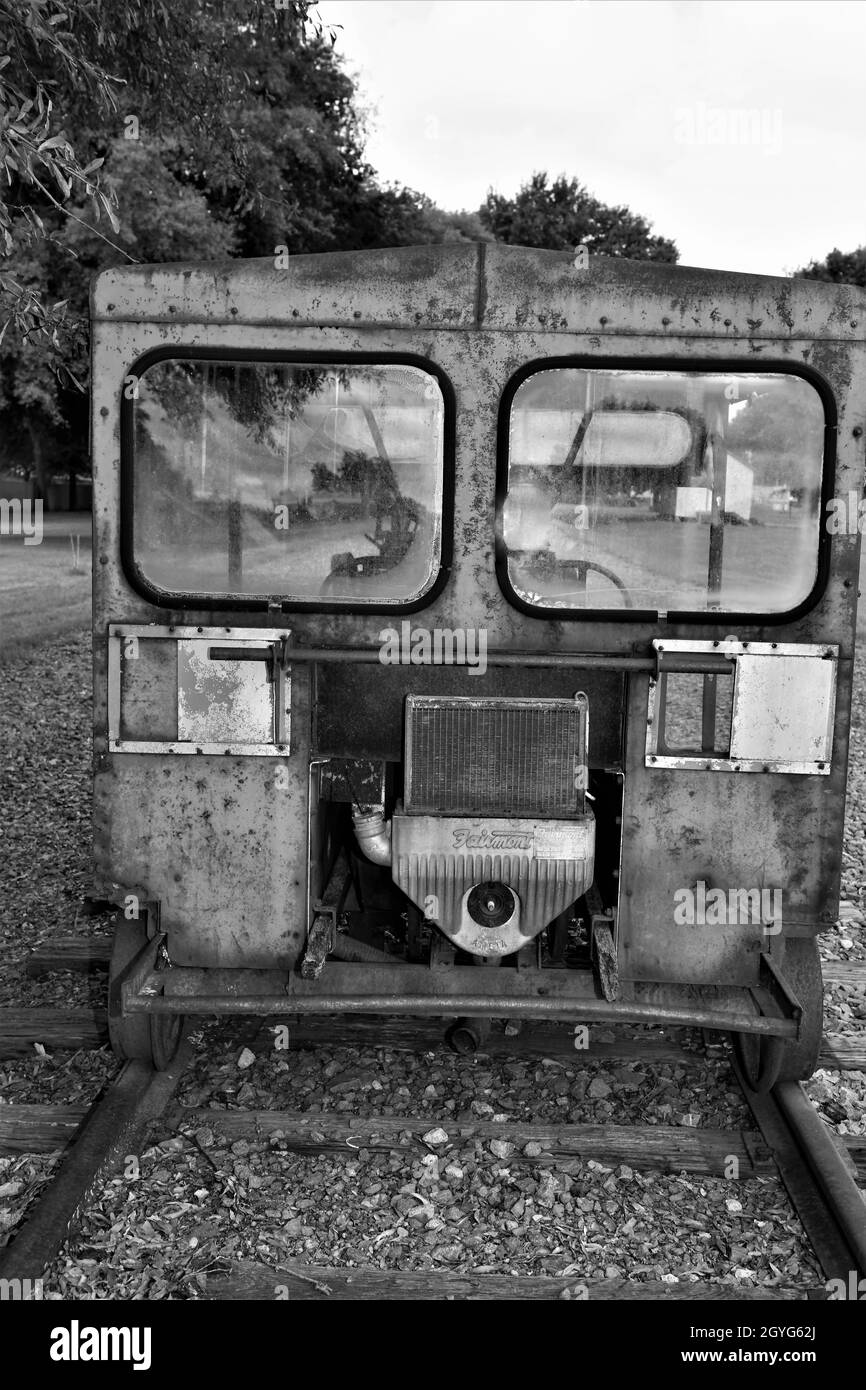 Eisenbahnwaggon, gebaut von Fairway Railway Motors Inc Stockfoto