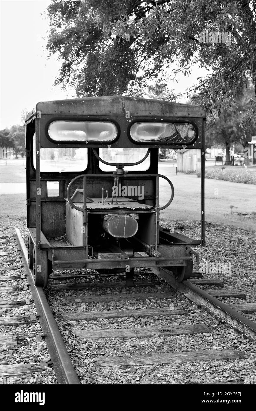 Eisenbahnwaggon, gebaut von Fairway Railway Motors Inc Stockfoto