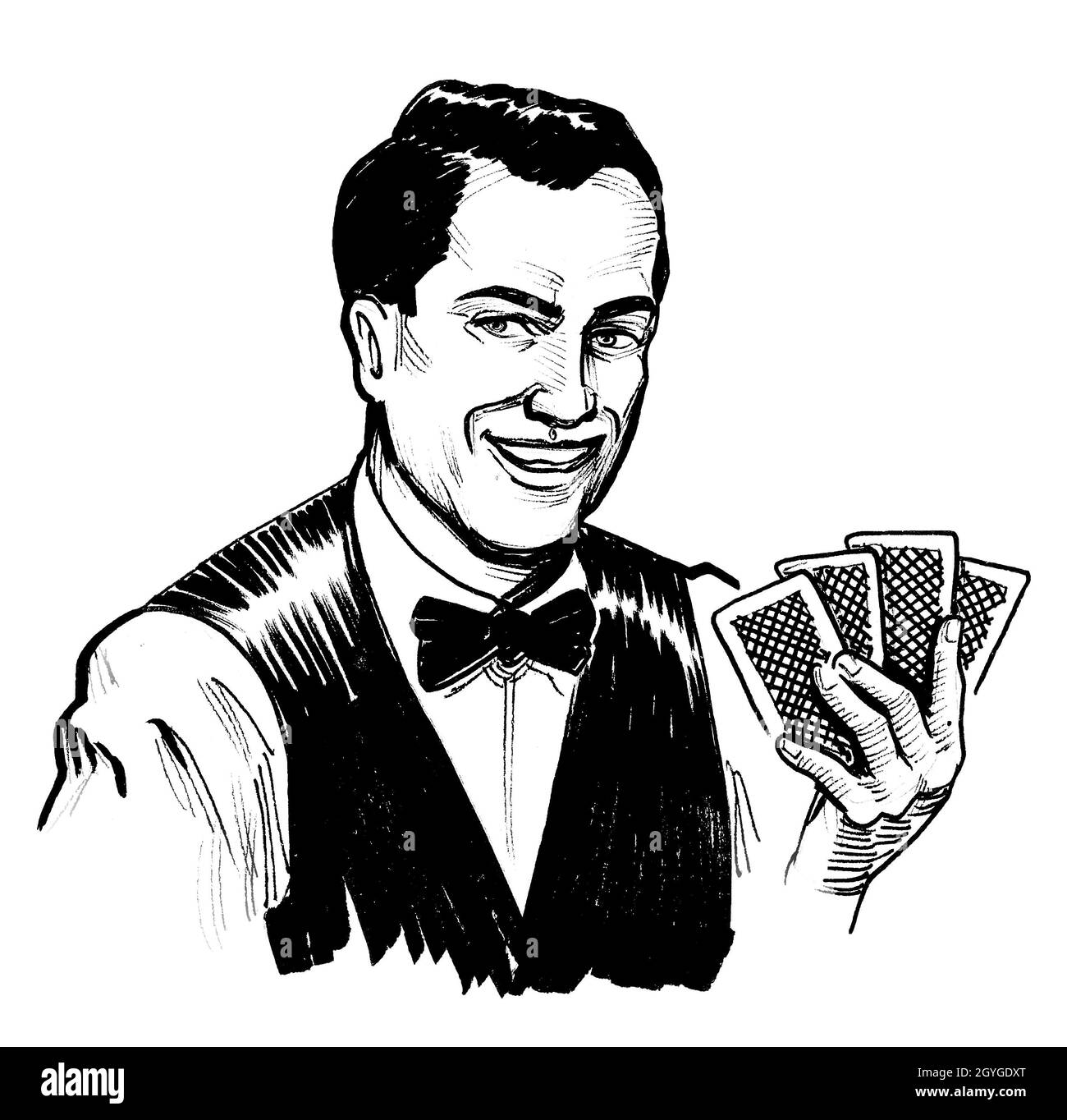 Grüne Gurken auf einem Ast. Aquarellmalerei Stockfoto