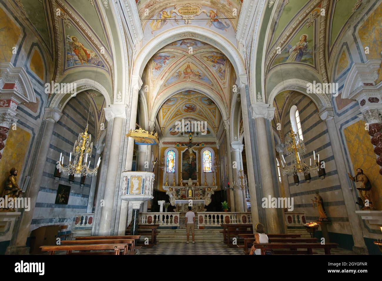 ITALIEN, LIGURIEN, CINQUE TERRE, CORNIGLIA, CHIESA DI SAN PIETRO Stockfoto