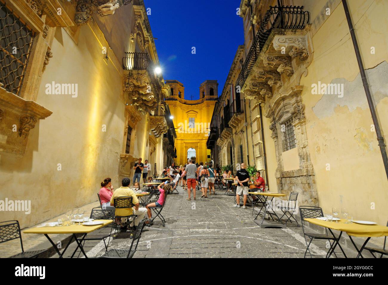 ITALIEN, SIZILIEN, NOTO, VIA CORRADO NICOLACI Stockfoto