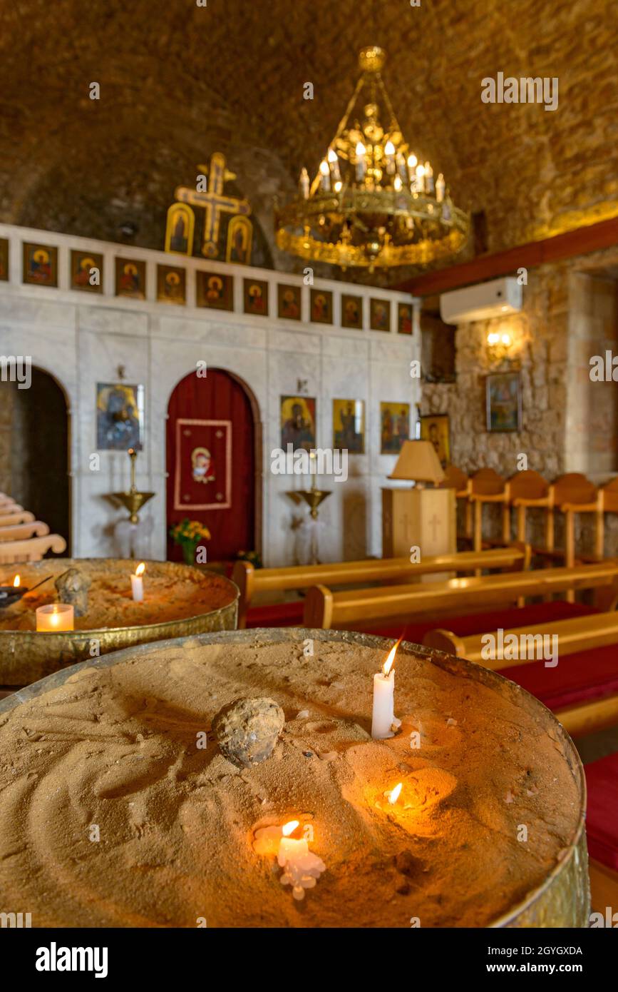 LIBANON, NORDLIBANON, BATROUN, KIRCHE UNSERER LIEBEN FRAU VOM MEER (SAYDET AL BAHR) Stockfoto