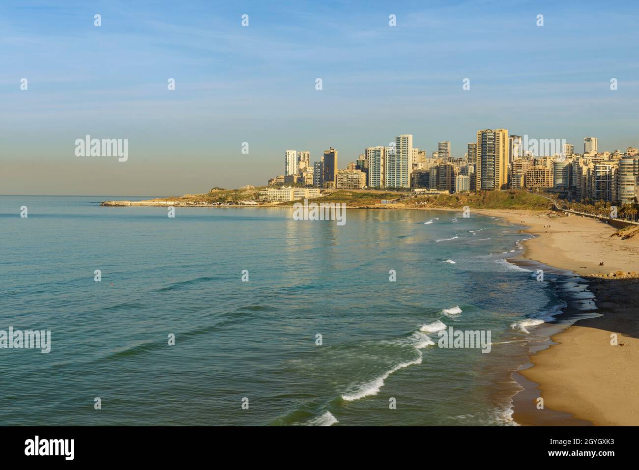 LIBANON, BEIRUT, MOUSSAITBE, UNESCO, ÖFFENTLICHER STRAND RAMEH AL BAYDA Stockfoto