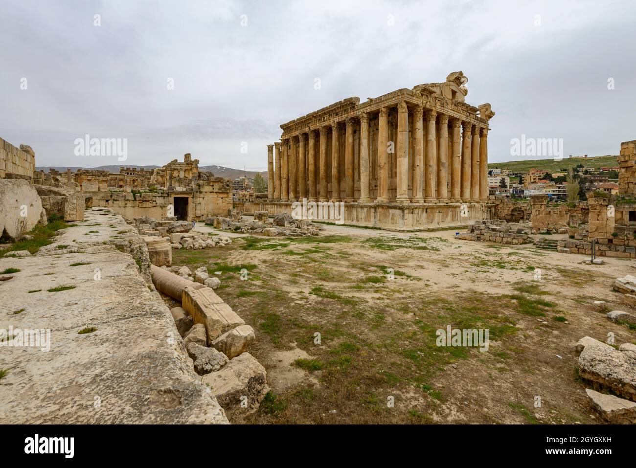 LIBANON, BAALBEK-HERMEL, ALTE STADT BAALBEK ANTIKE HELIOPOLIS DER RÖMER WELTKULTURERBE DER UNESCO, TEMPEL DES BACCHUS Stockfoto