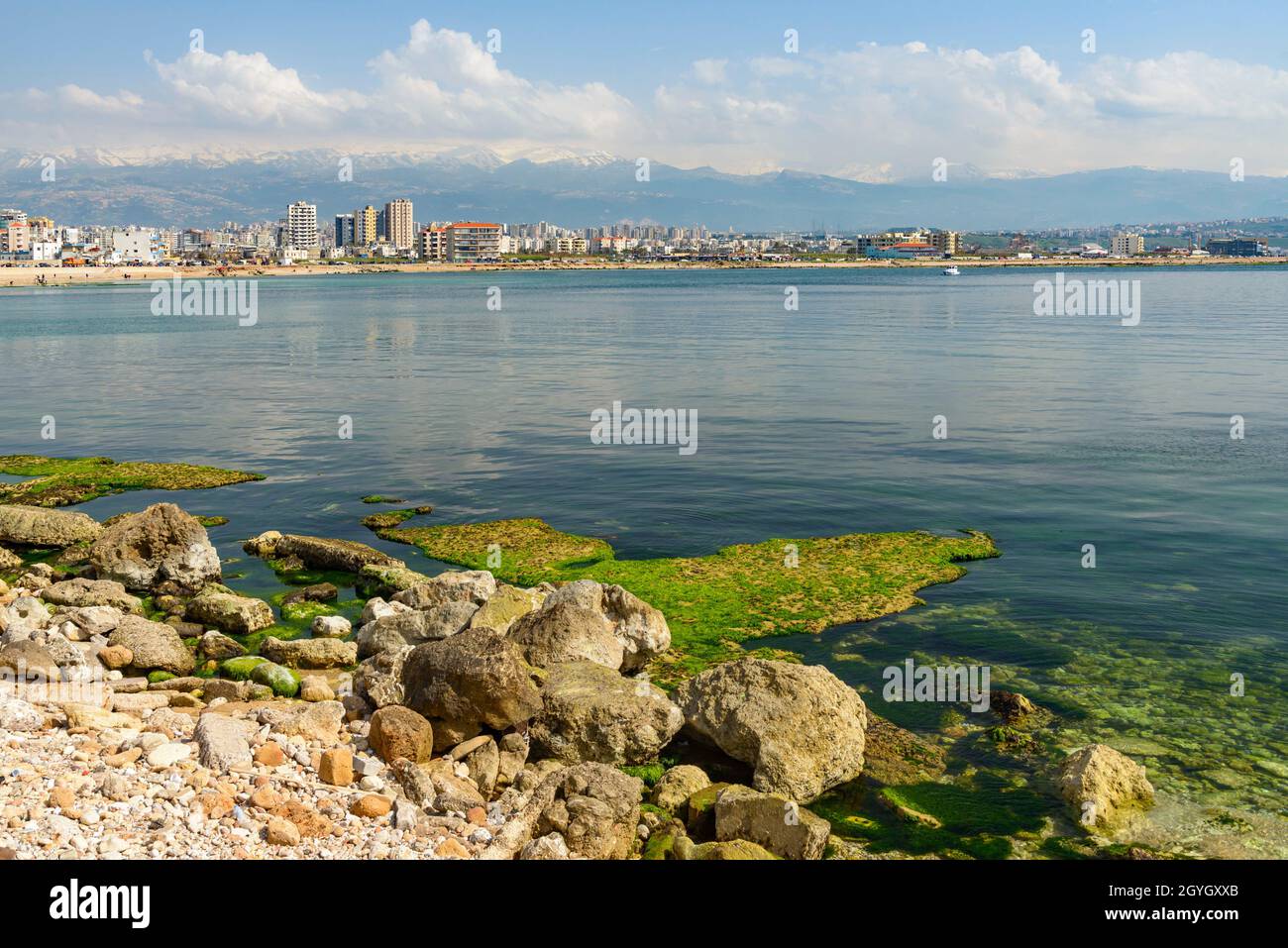 LIBANON, NORDLIBANON, EL-MINA, CORNICHE UND KÜSTE VON EL-MINA Stockfoto
