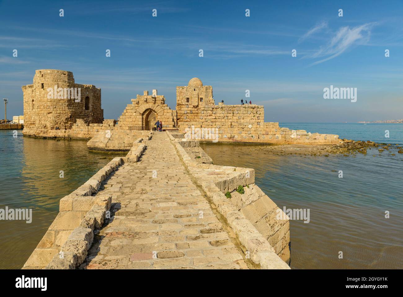 LIBANON, SÜDLIBANON, SAIDA (SIDON), SCHLOSS DES MEERES (SIDON BURG) Stockfoto