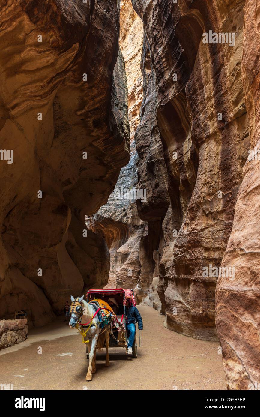 JORDAN, MA'AN, PETRA SIQ Stockfoto