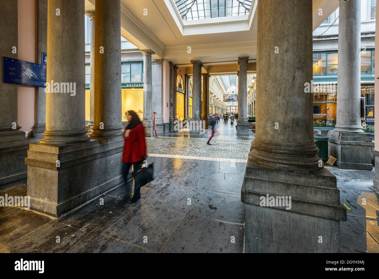 BELGIEN, BRÜSSEL, DAS 5. JH., KÖNIGLICHE GALERIEN SAINT-HUBERT (KONINKLIJKE SINT-HUBERTUSGALERIJEN) Stockfoto