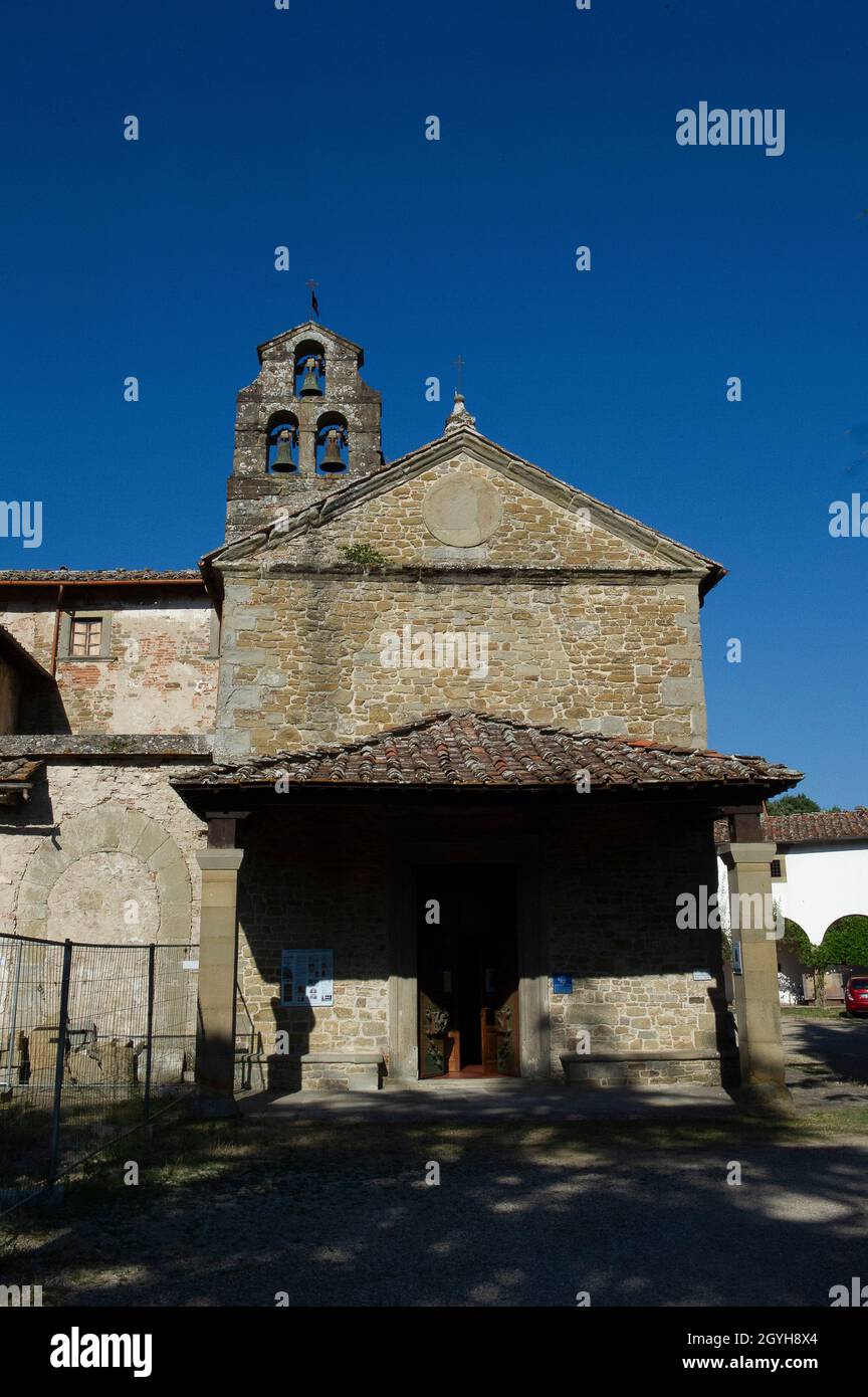 Europa, Italien, Toskana, Arezzo. Pratovecchio, Bruch von Stia. Heiligtum von Santa Maria delle Grazie. Stockfoto