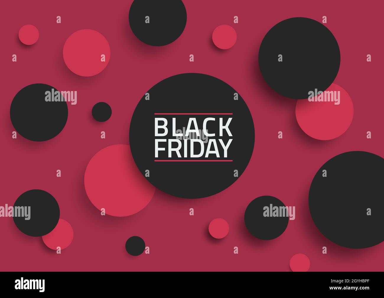 Black friday Verkauf 3d Vektor Illustration Banner-Vorlage mit schwarzen und roten Objekten auf rotem Hintergrund. EPS10-Vektorgrafik. Stock Vektor