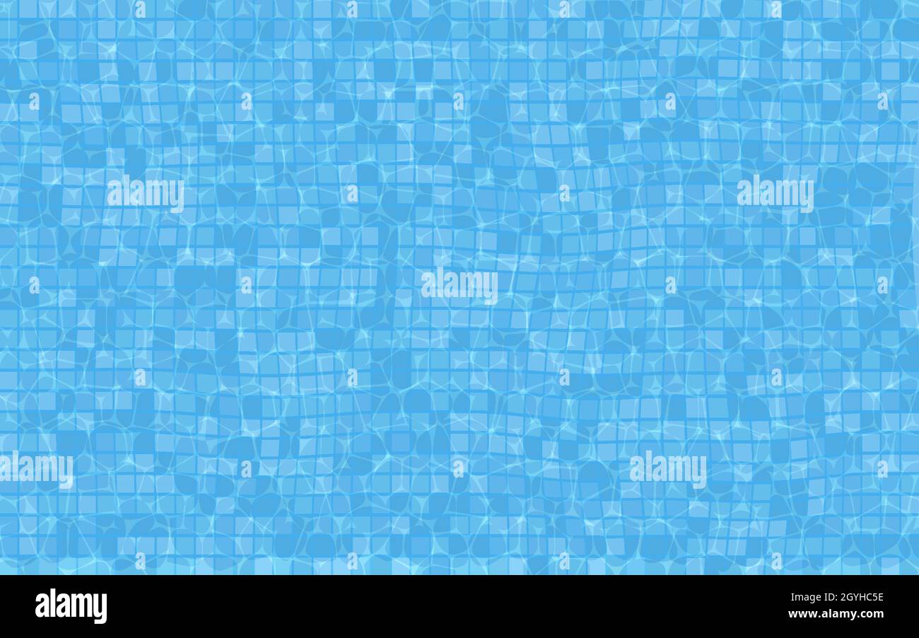 Wasserstruktur im Pool. Blick von oben. Blaues klares Wasser. EPS 10 Stock Vektor