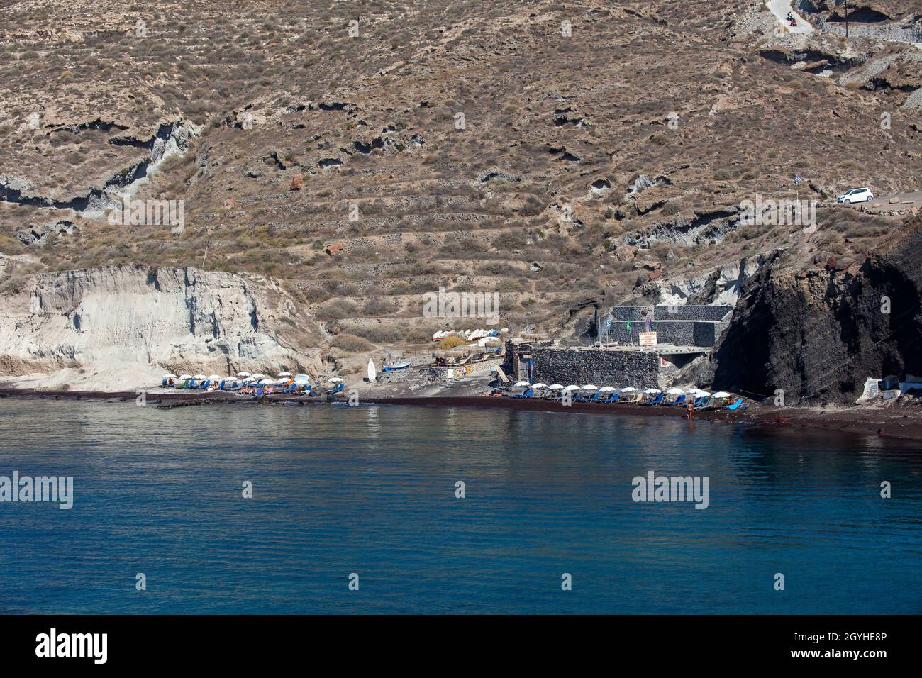 Red Beach, Kókkini Ámmos in der Nähe von Akrotíri, Santorin, Kykladen, griechische Inseln, Griechenland, Europa Stockfoto