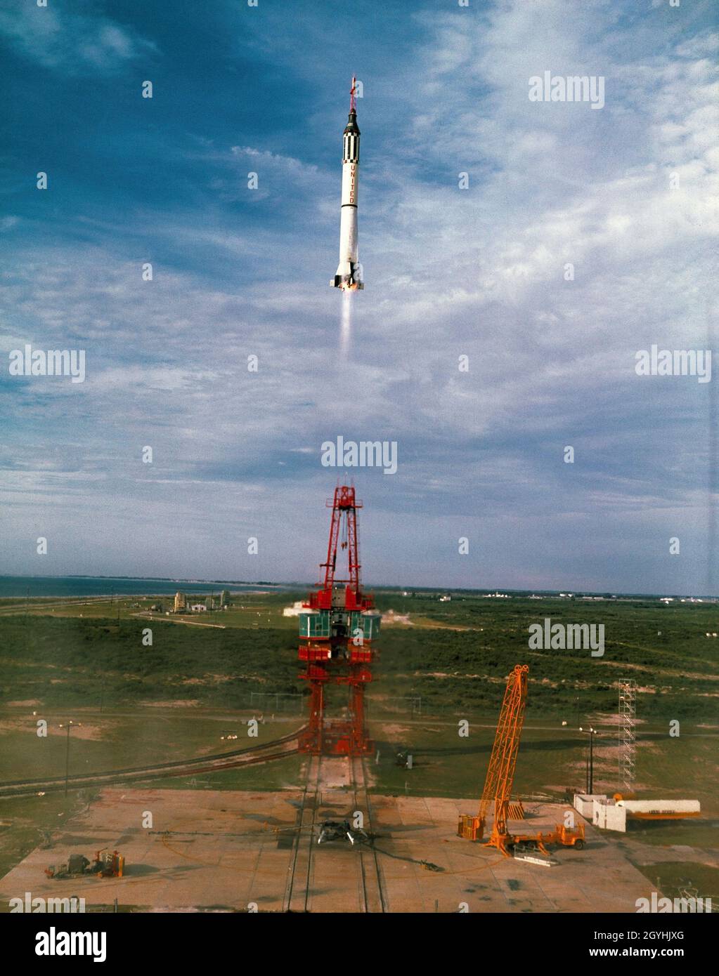 (21. Juli 1961) --- Mercury-Redstone 4 (MR-4) Markteinführung von Virgil I. Grissom am 21. Juli 1961 von Cape Canaveral, Florida Stockfoto