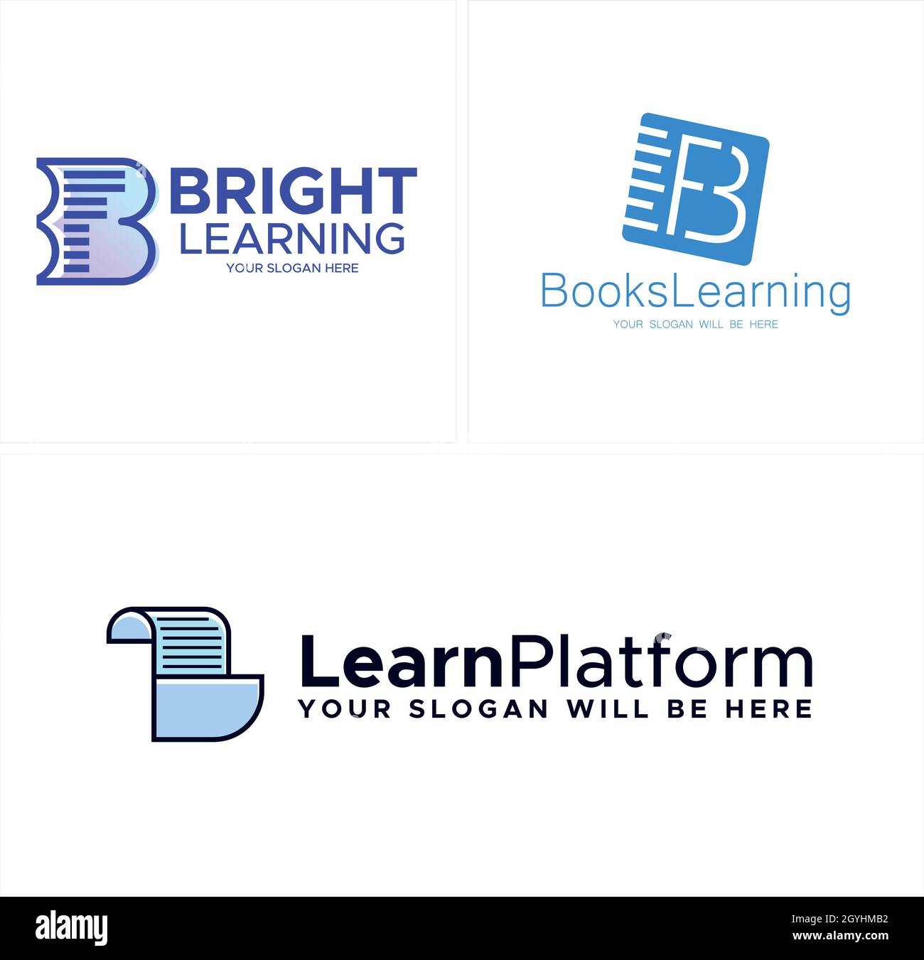 B-Buchdokument mit Logo-Design Stock Vektor