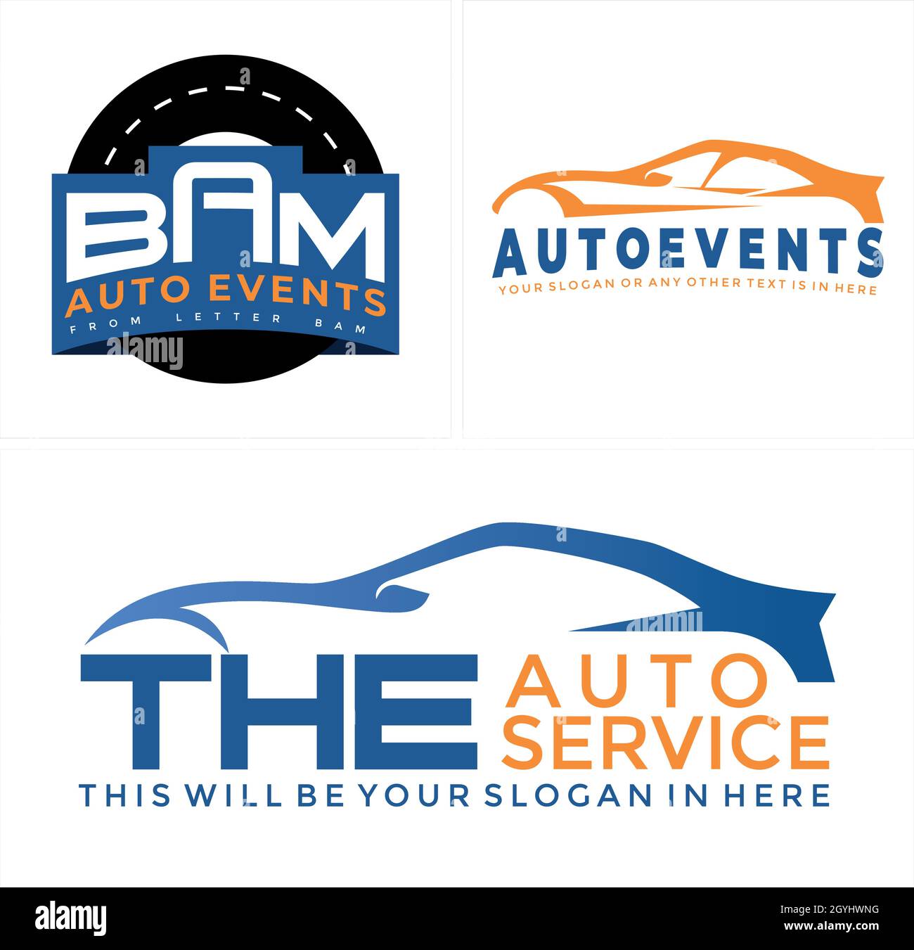 Satz von Auto-Sport-Logo-Design Stock Vektor