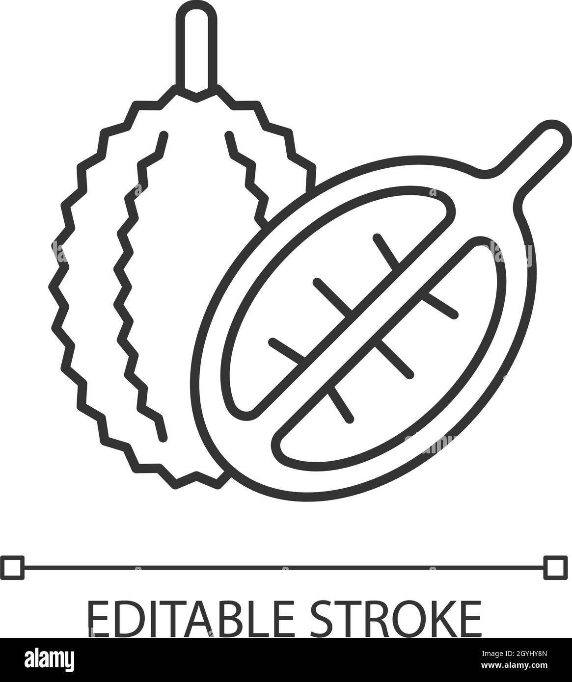 Lineares Durian-Symbol Stock Vektor