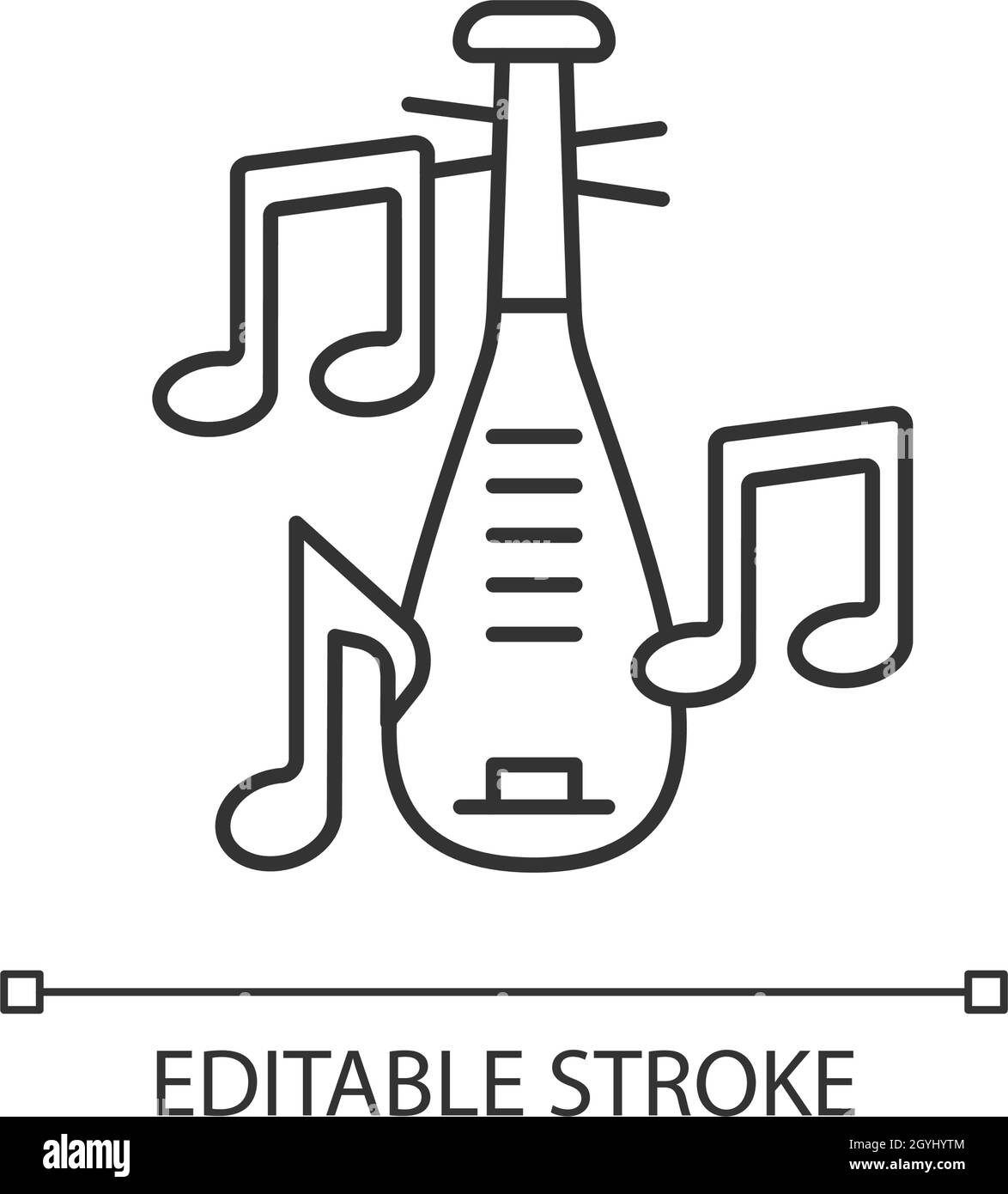 Lineares Symbol für Pipa-Instrument Stock Vektor