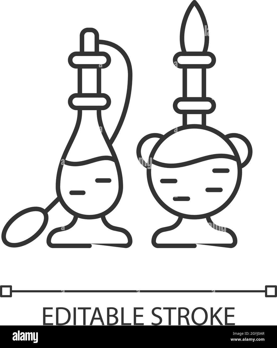 Traditionelles Parfüm lineare Ikone Stock Vektor