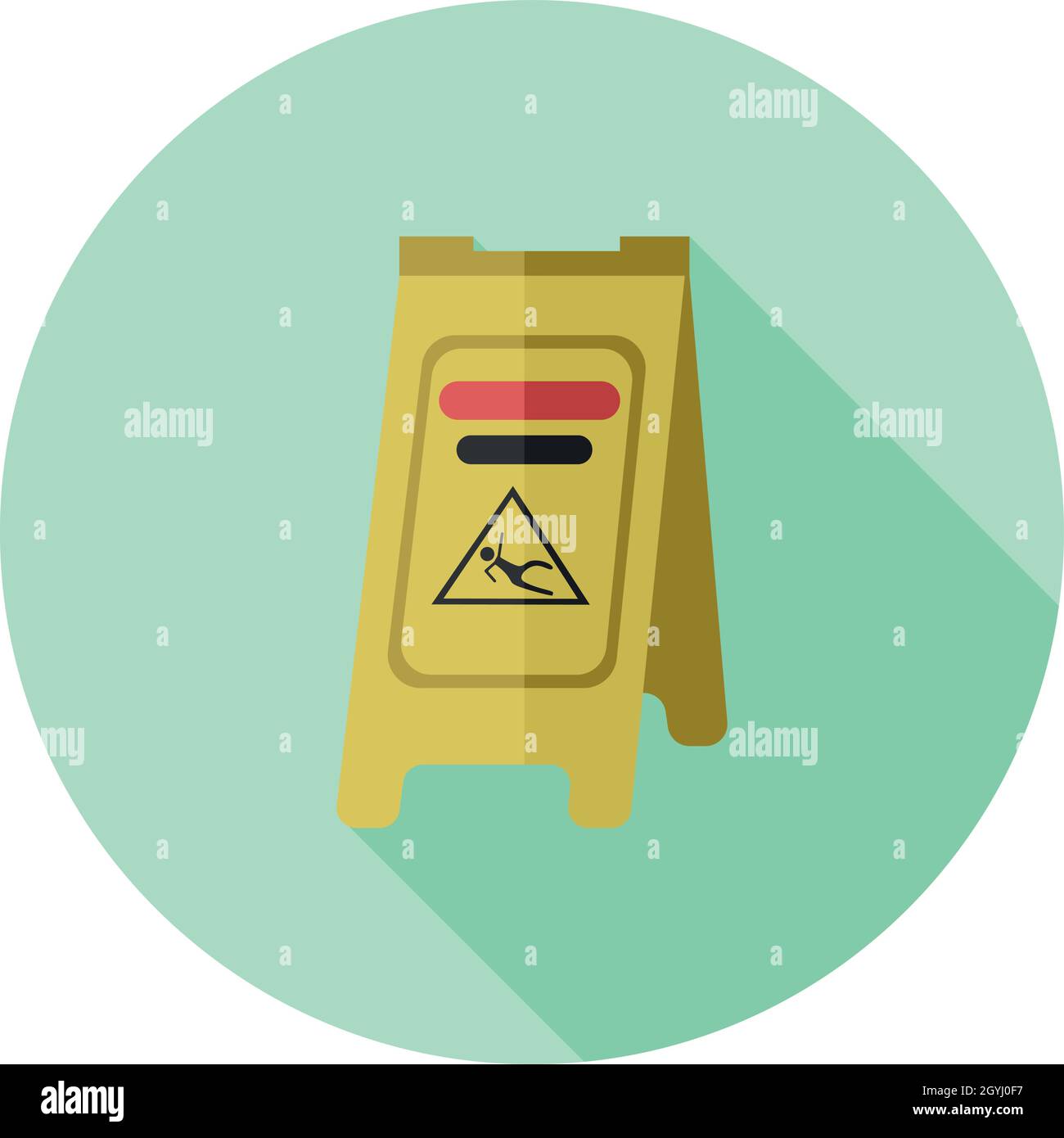 Vector Flat Design Nassbodenschild Stock Vektor