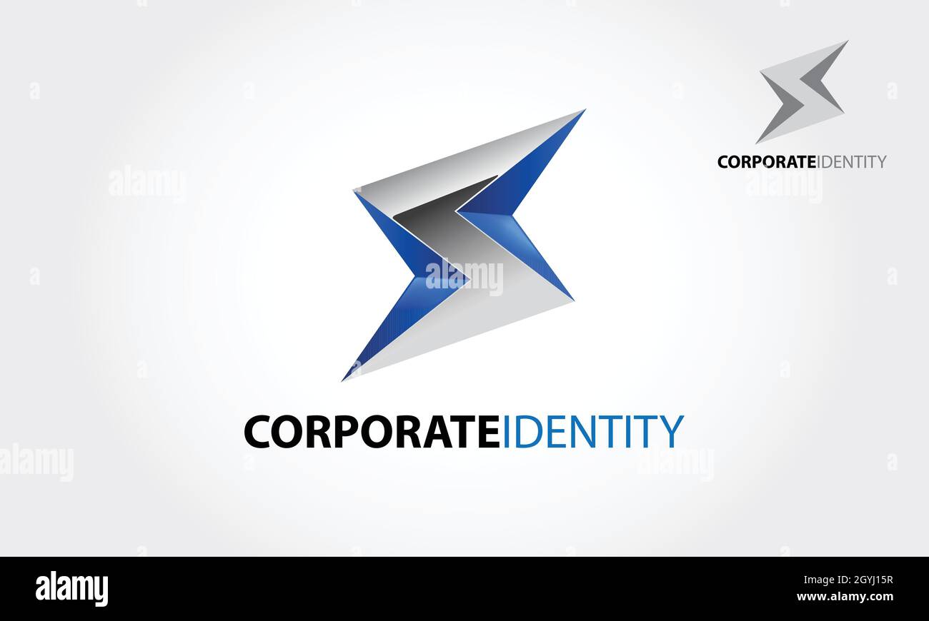 Corporate Identity Vector Logo-Vorlage. Blitz Mit Silberner Beleuchtung ...