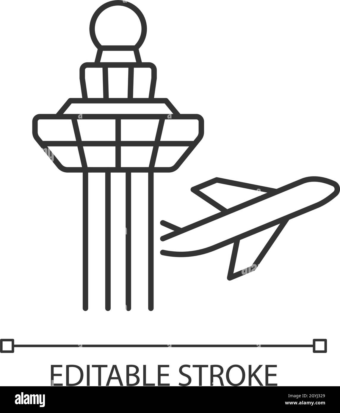 Changi Airport Control Tower Linear-Symbol Stock Vektor
