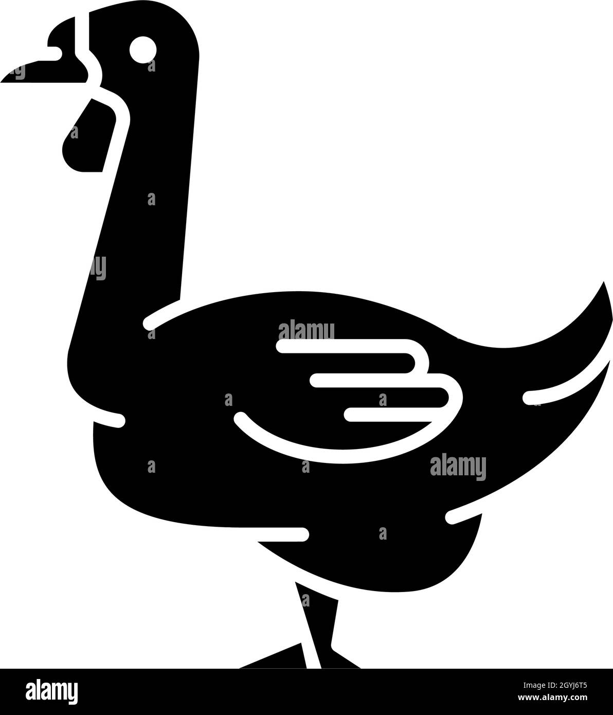 Afrikanische Gans schwarze Glyphe-Ikone Stock Vektor