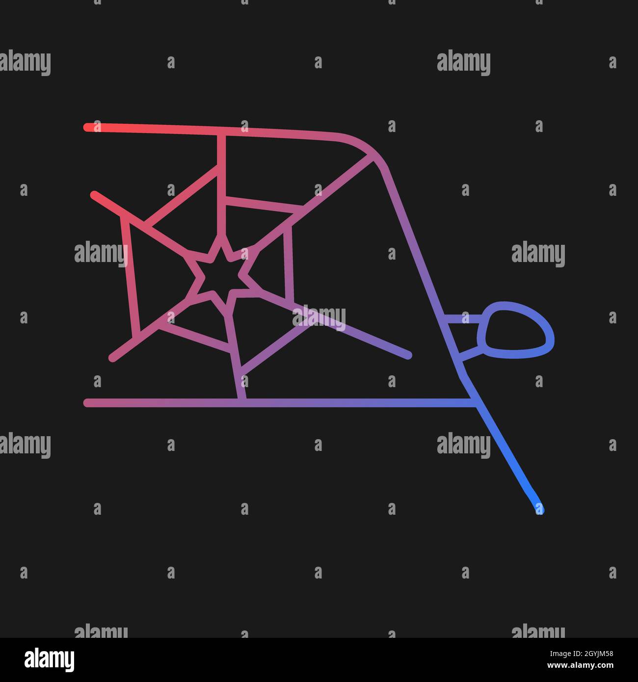 Kaputtes Auto Glas Gradient Vektor-Symbol für dunkles Thema Stock Vektor