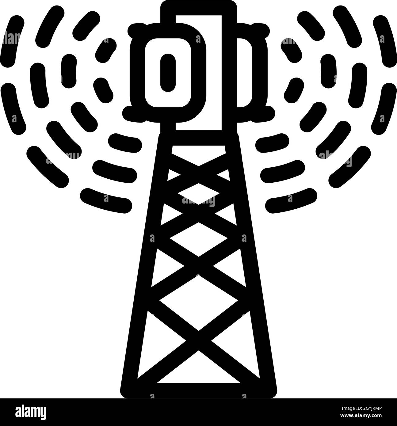 Abbildung des Symbols für die elektromagnetische Linie der Antenne Stock Vektor