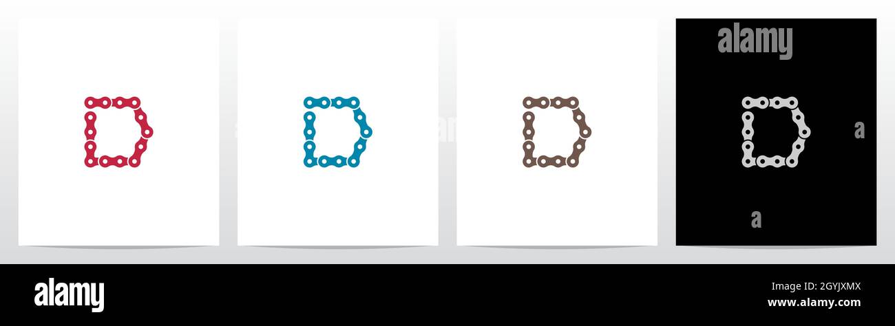 Kettenforming Buchstabe Logo Design D Stock Vektor