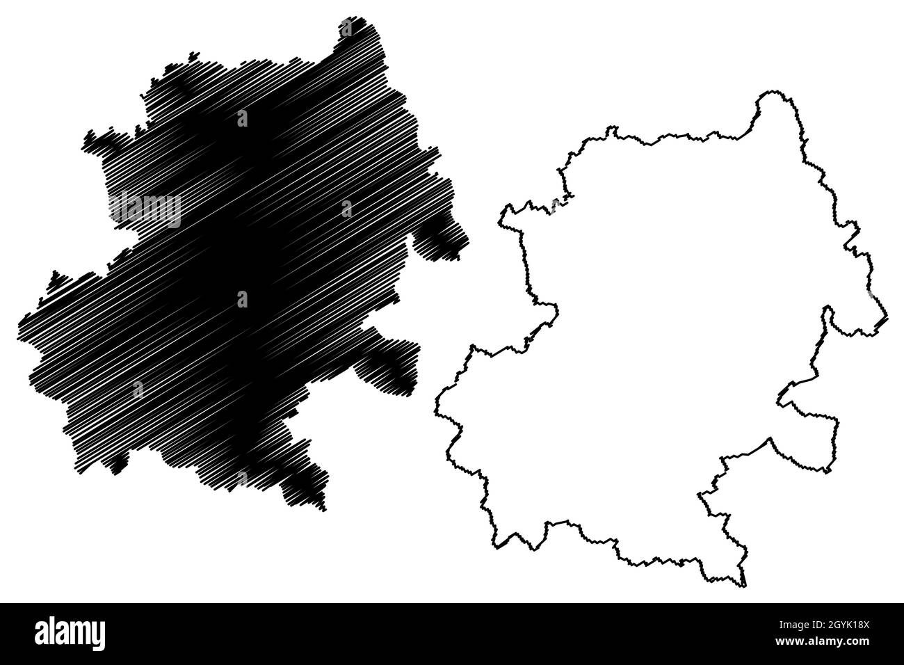 Kandhamal Bezirk (Odisha Staat, Republik Indien) Karte Vektor Illustration, scribble Skizze Kandhamal Karte Stock Vektor