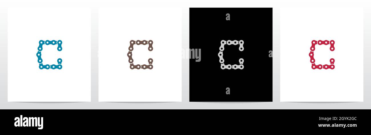 Kettenforming Buchstabe Logo Design C Stock Vektor
