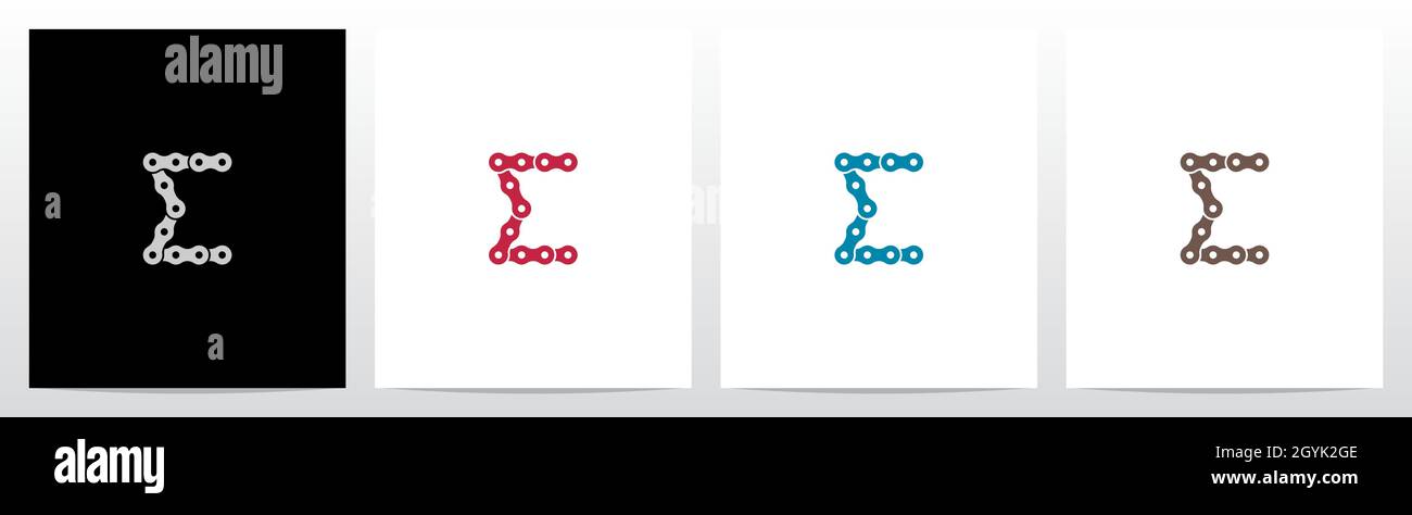 Kettenforming Buchstabe Logo Design E Stock Vektor