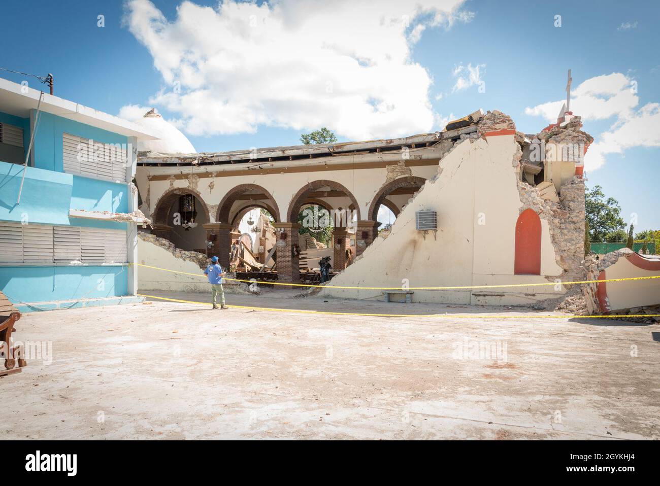 Guayanila, PR, 19. Januar 2020 -- die Schäden sind nach wie vor sichtbar durch das Erdbeben der Stärke 6.4, das die Region am 7. Januar heimgesucht hat. Foto von Liz Roll/FEMA Stockfoto
