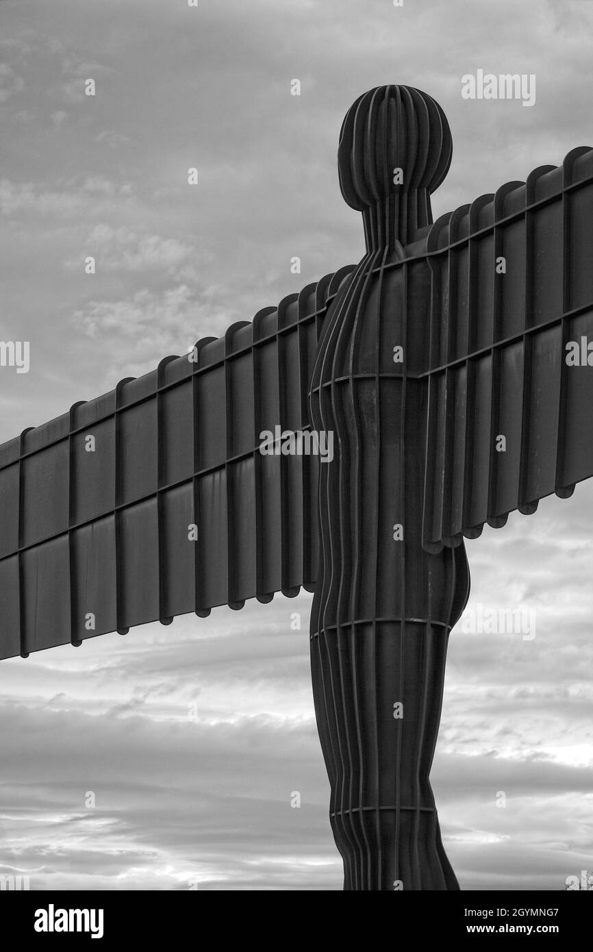 Der Engel des Nordens ist eine zeitgenössische Skulptur von Antony Gormley, die sich neben der A1 in Gateshead, Tyne and Wear, England, befindet. Fertiggestellt im Jahr 19 Stockfoto