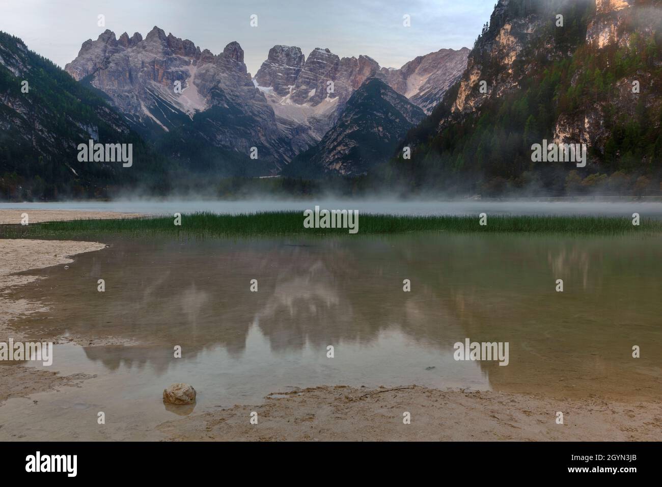 Lago di Landro, Toblach, Südtirol, Dolomiten, Italien Stockfoto