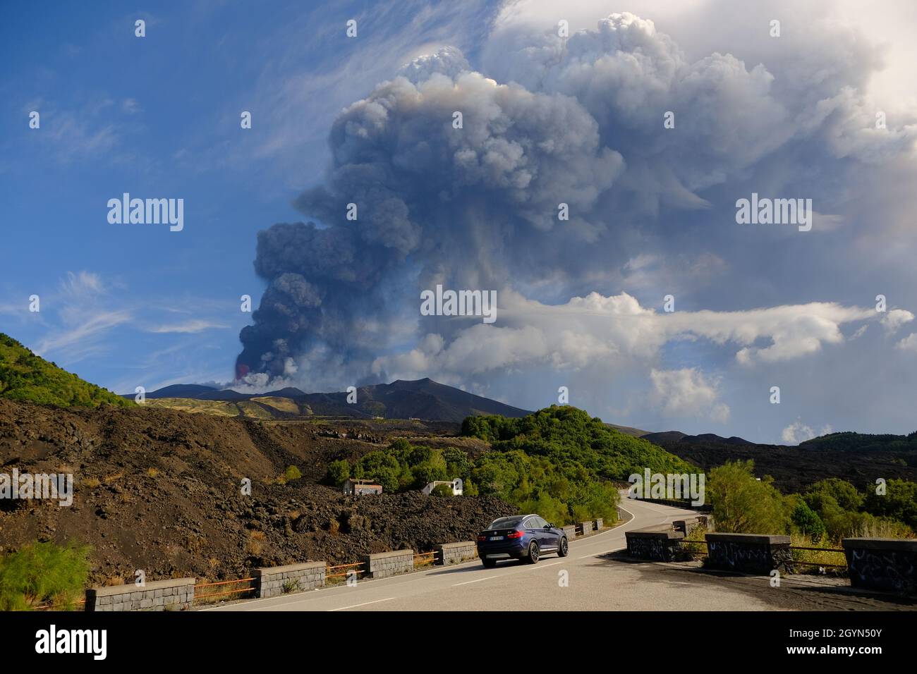 Ausbruch des Vulkans Ätna, Sizilien 21. September am 2021 Stockfoto