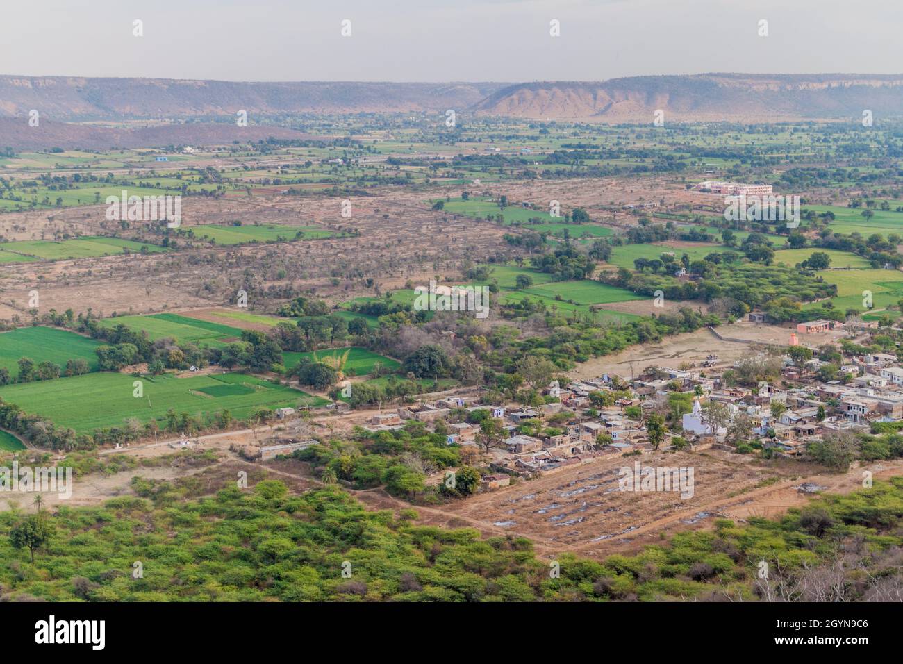 Landschaftsansicht von Chittor Fort in Chittorgarh, Rajasthan Staat, Indien Stockfoto