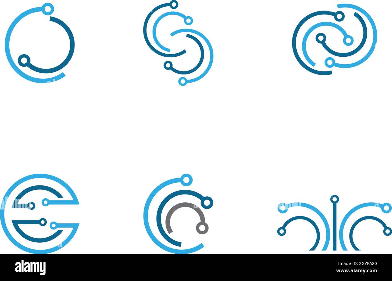 Vektorvorlage für das Logo der Schaltungstechnik Stock Vektor