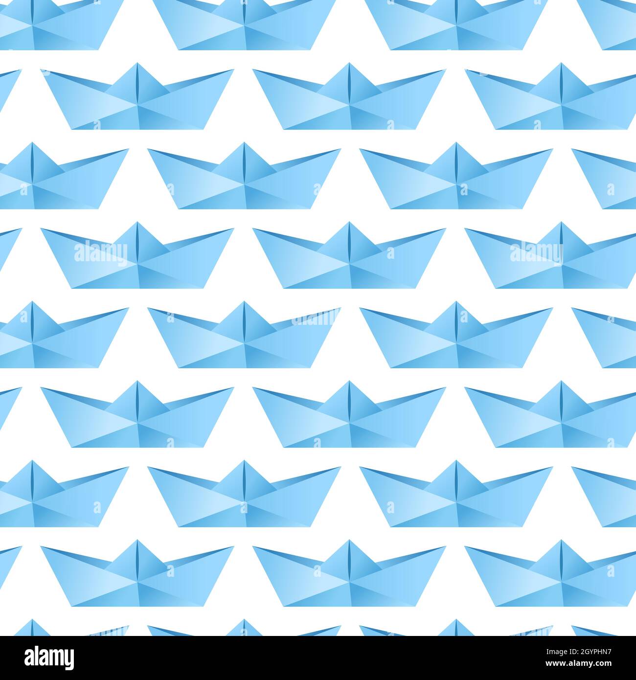 Nahtloses Muster mit Origami-Booten. Vektor-Illustration für Stoff, Druck, Kleidung, Geschenkpapier, Tapete Stock Vektor