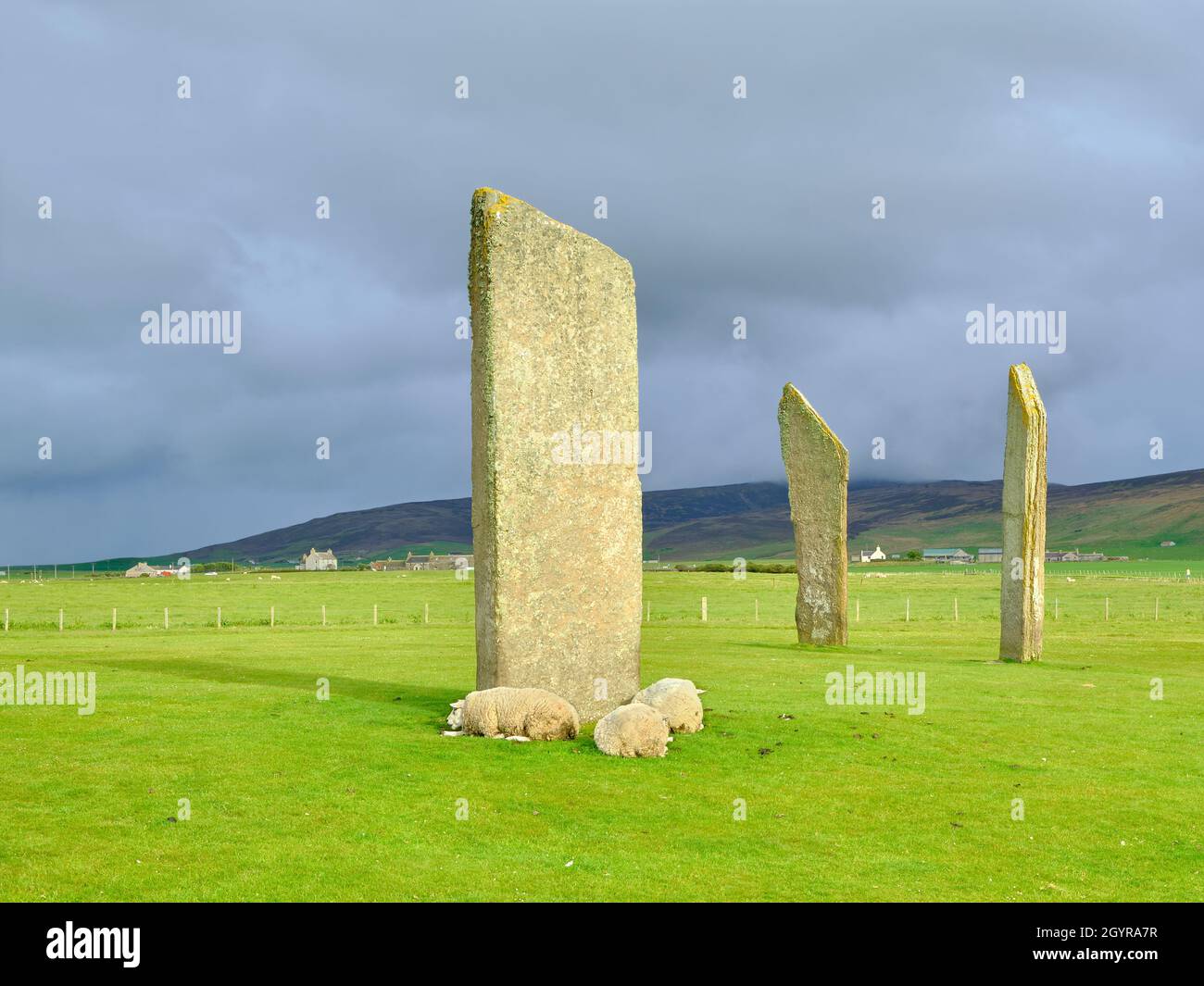 Standing Stones of Stenness Stockfoto