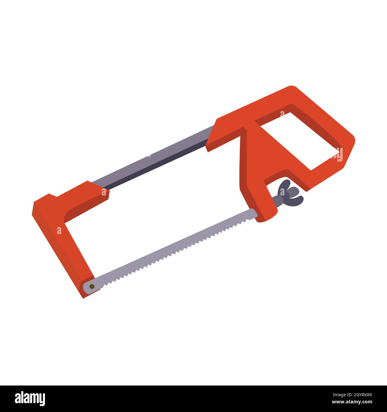 Flachsäge isoliert auf weißer Vektorgrafik Konstruktionsdarstellung Stock Vektor