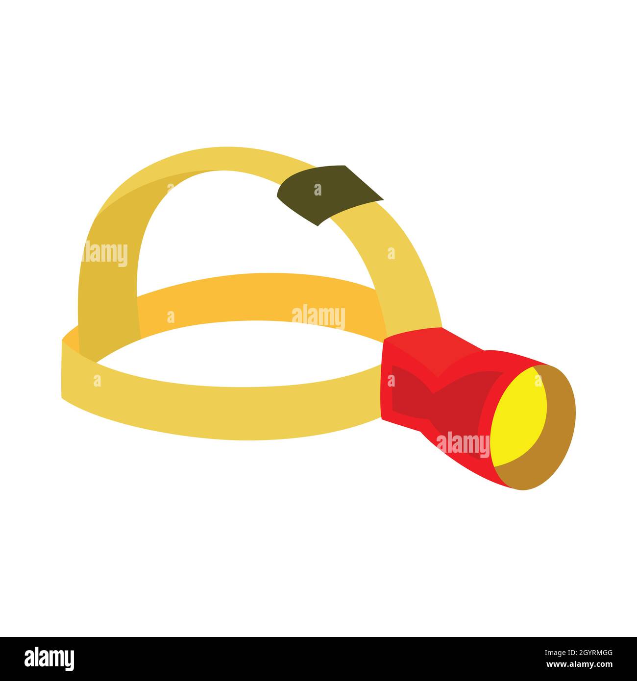 Orangefarbene und rote Kopf Taschenlampe , isoliert auf weißen Vektor-Illustration Stock Vektor