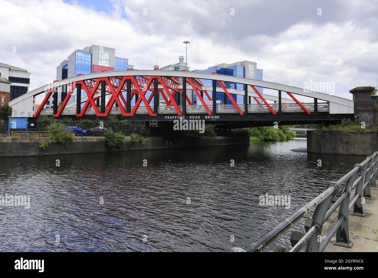 Die Trafford Road Swing Bridge, Manchester Ship Canal, Greater Manchester, England Stockfoto