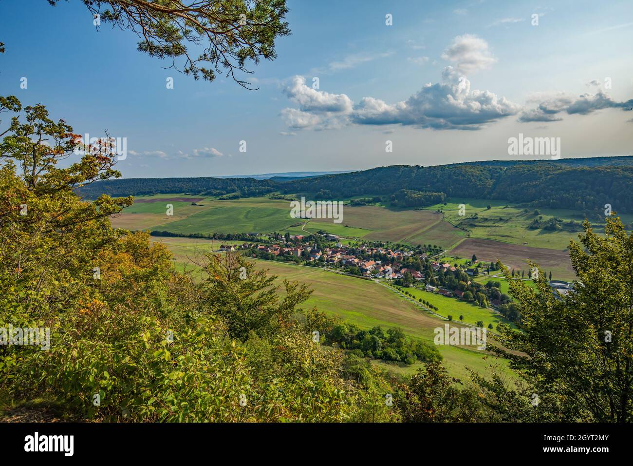 Aussichtspunkt Schönberg Bei Reinstädt Im Saale-Holzland-Kreis, Thüringen, Deutschland, Europa Stockfoto