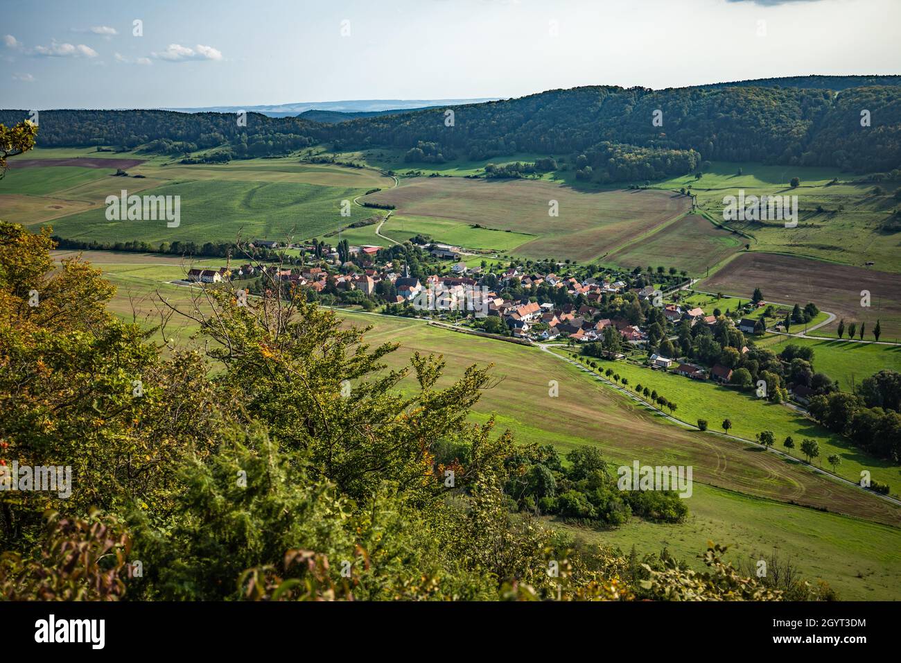 Aussichtspunkt Schönberg Bei Reinstädt Im Saale-Holzland-Kreis, Thüringen, Deutschland, Europa Stockfoto