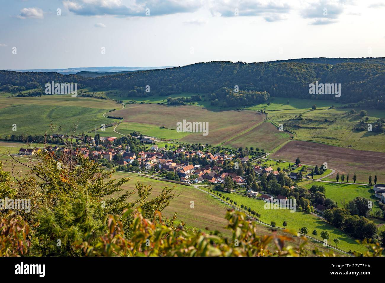 Aussichtspunkt Schönberg Bei Reinstädt Im Saale-Holzland-Kreis, Thüringen, Deutschland, Europa Stockfoto