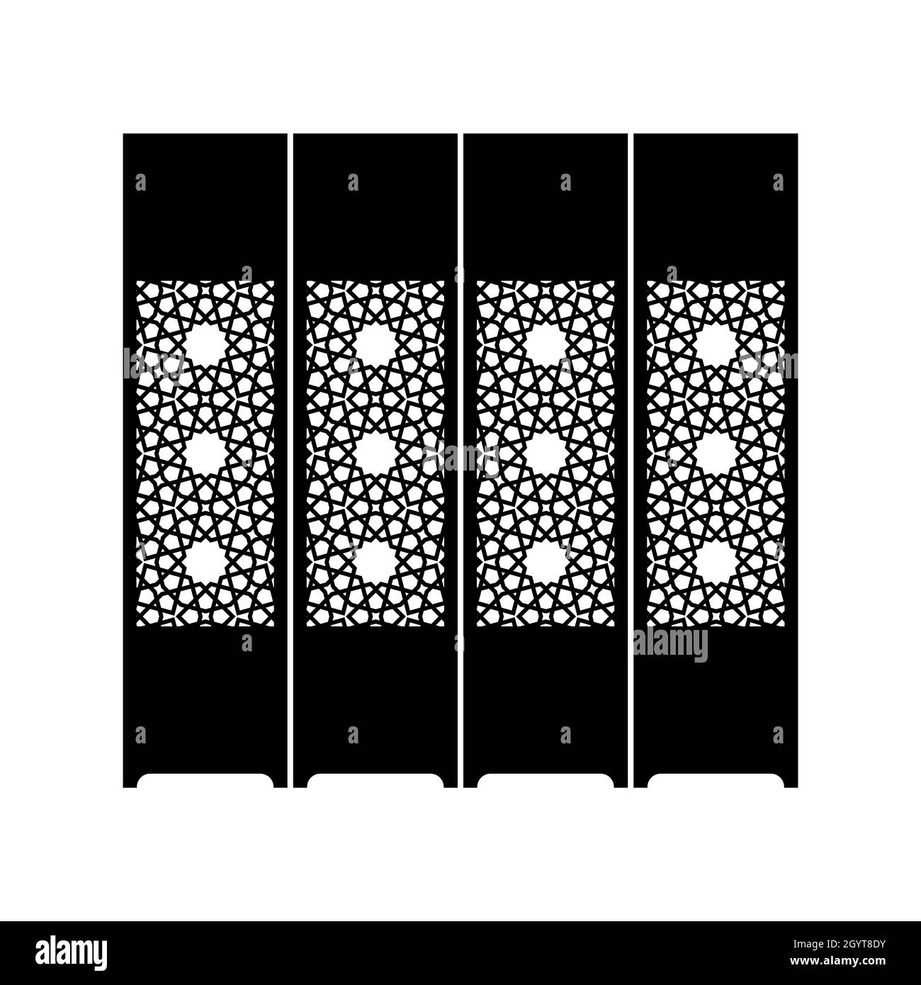 Silhouette des östlichen Septums von schwarzer Farbe auf weißem Hintergrund. Vektorclipart. Stock Vektor